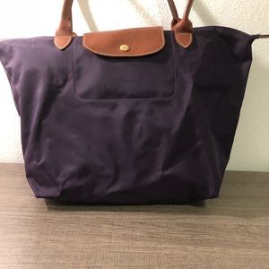 Longchamp Large Le Pliage Tote- purple